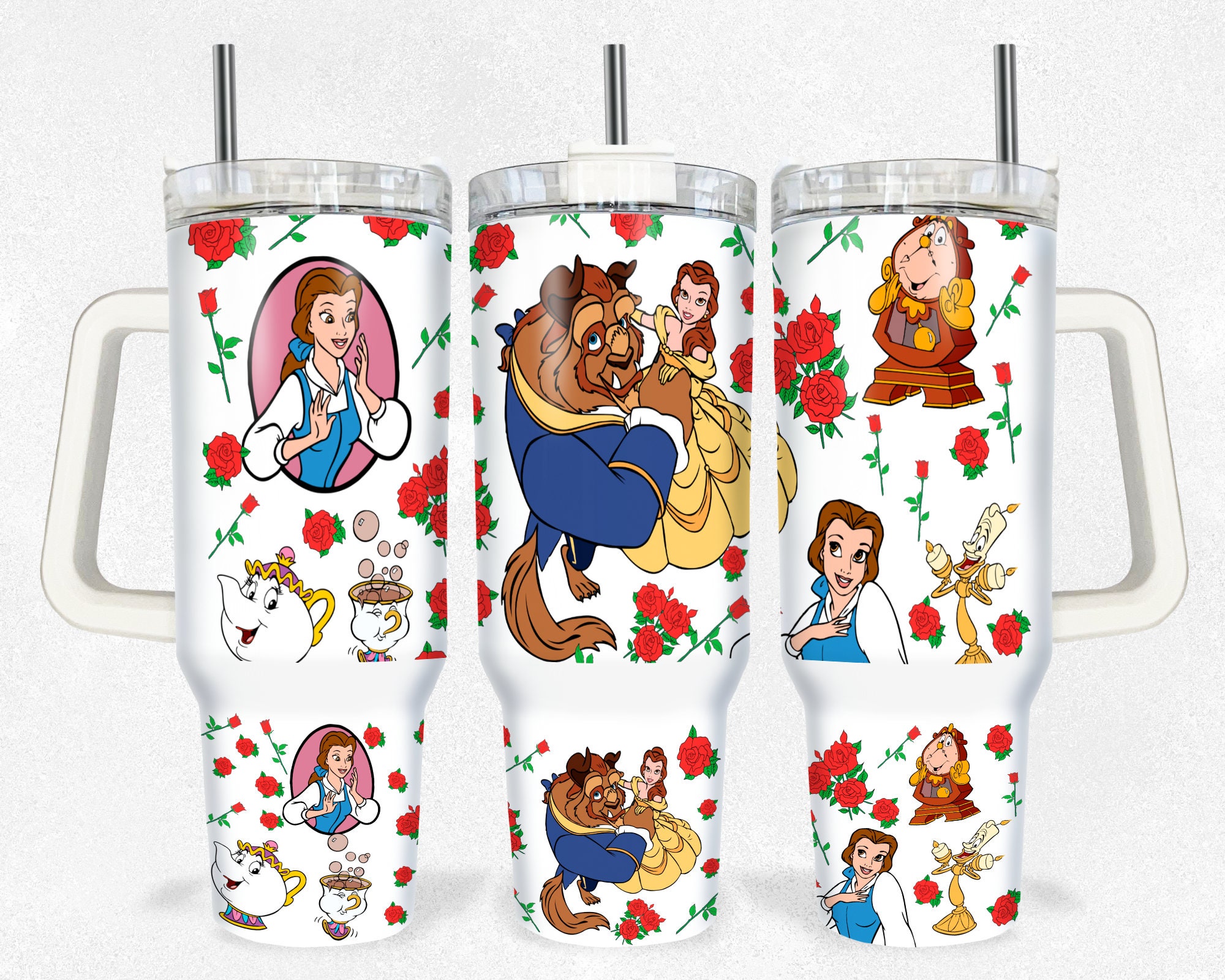 Beauty and The Beast Disney Cartoon Custom Stanley Cup 40 oz 30 oz Tumbler With HandleTVC2301156