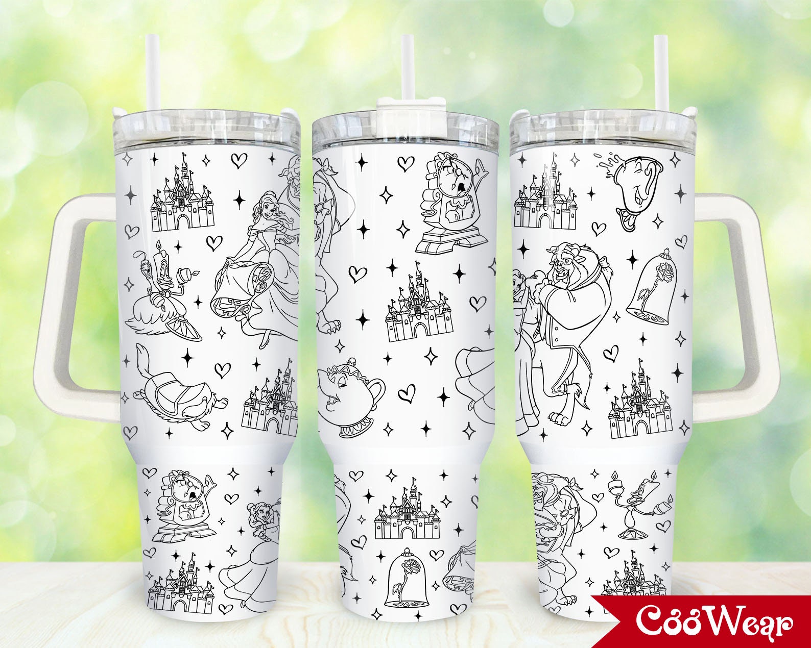 Beauty And The Beast Disney Cartoon Custom Stanley Cup 40 oz 30 oz Tumbler With HandleTVC2301857