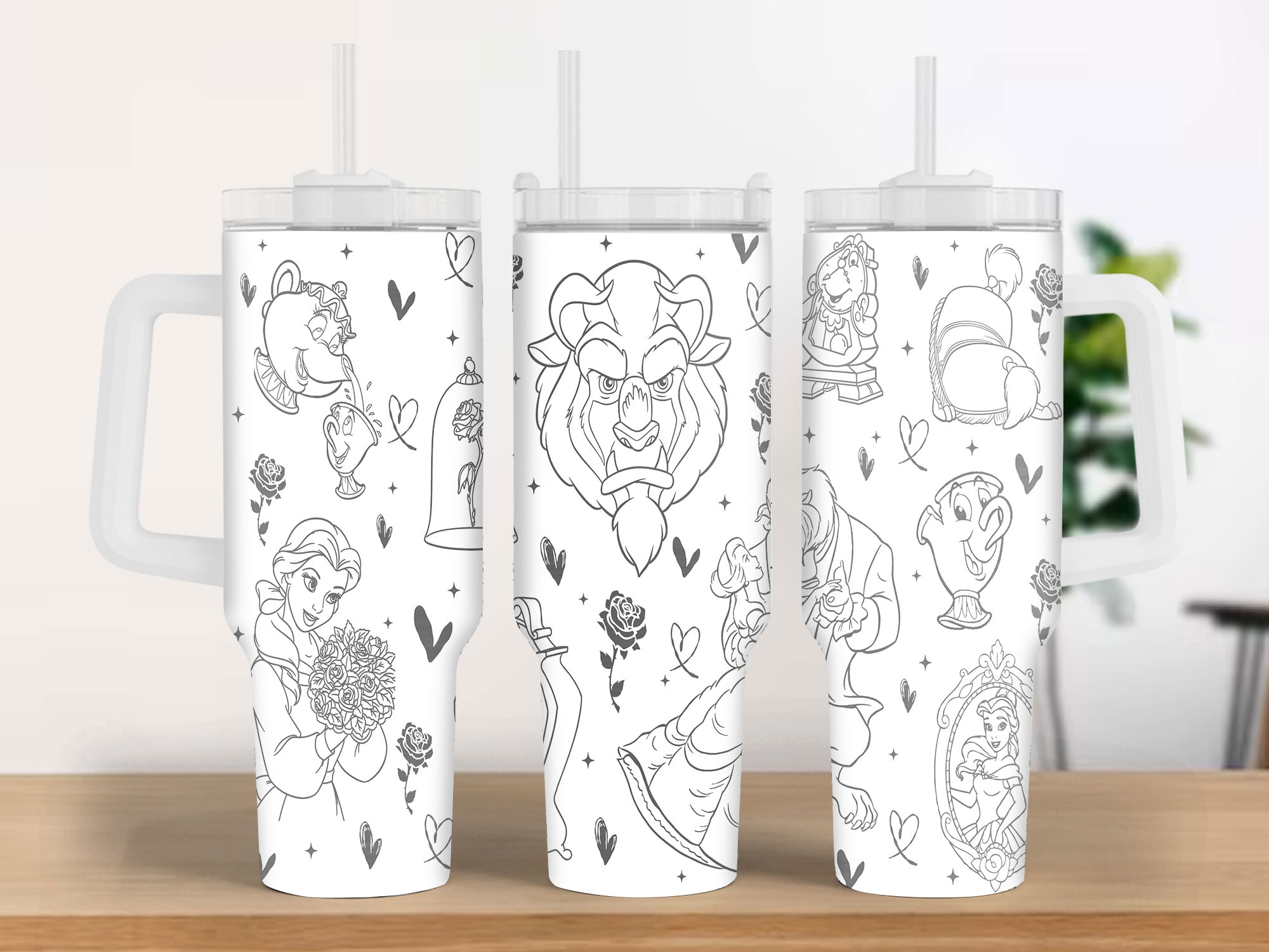 Beauty And The Beast Disney Cartoon Custom Stanley Cup 40 oz 30 oz Tumbler With HandleTVC2301894