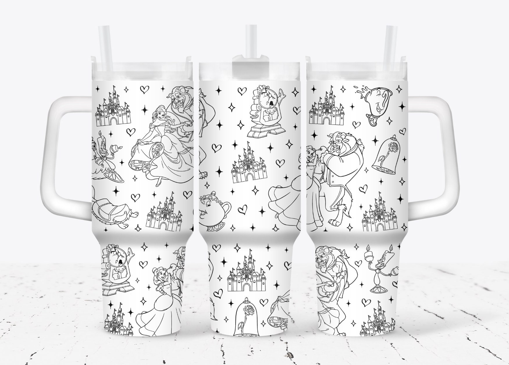 Beauty and the Beast Disney Cartoon Custom Stanley Cup 40 oz 30 oz Tumbler With HandleTVC2301929