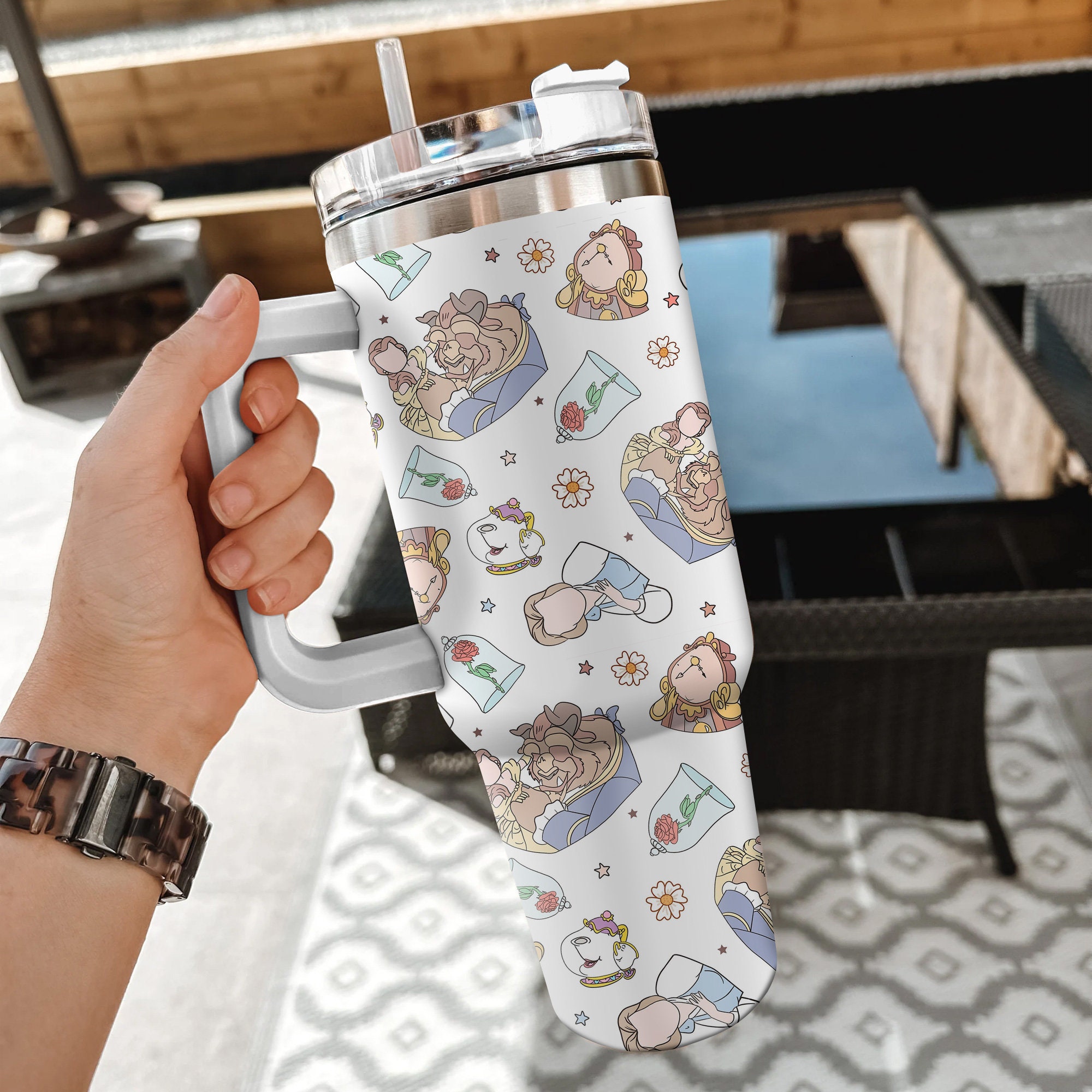 Beauty And The Beast Disney Cartoon Custom Stanley Cup 40 oz 30 oz Tumbler With HandleTVC2301973 - Image 3