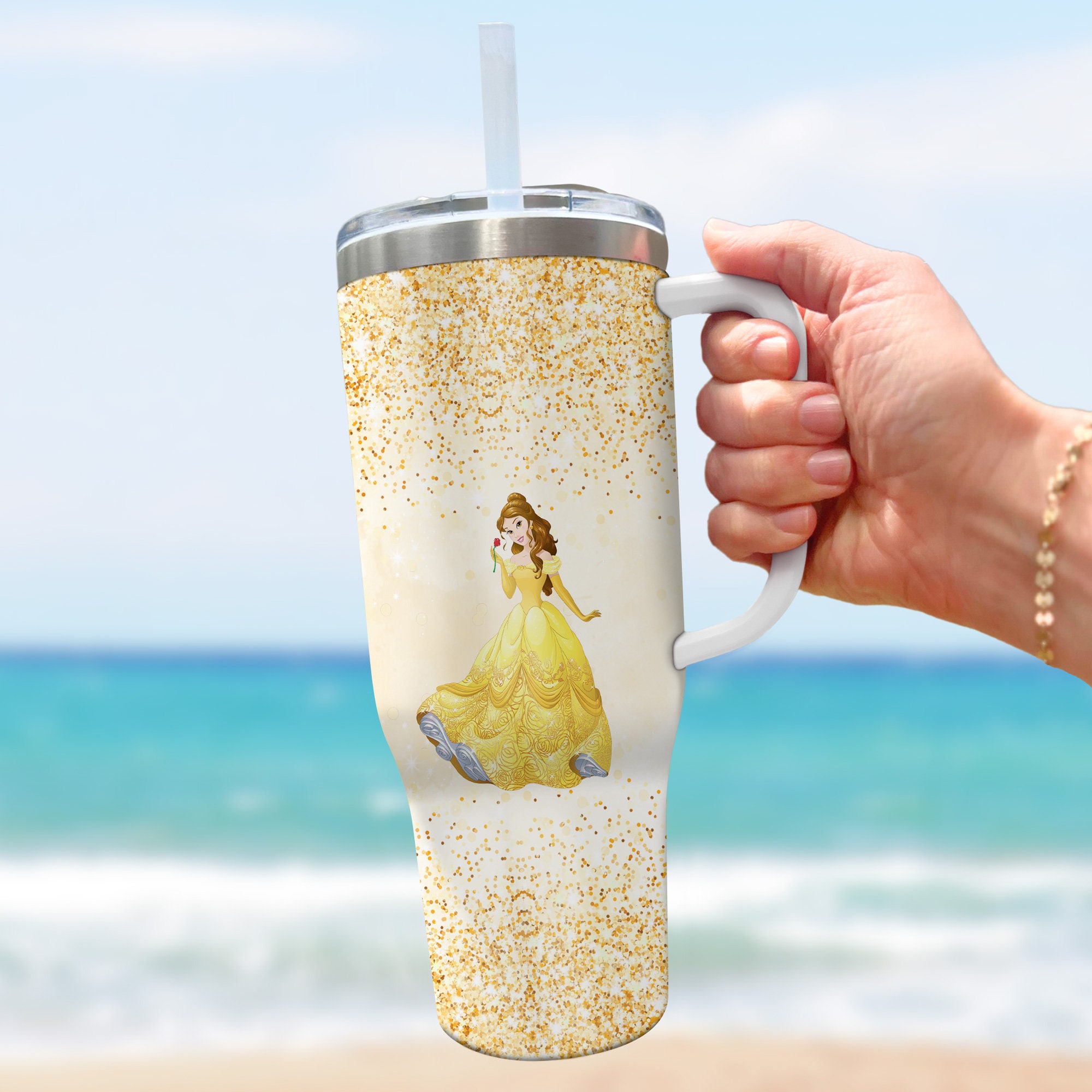 Beauty And The Beast Disney Cartoon Custom Stanley Cup 40 oz 30 oz Tumbler With HandleTVC2301973 - Image 3