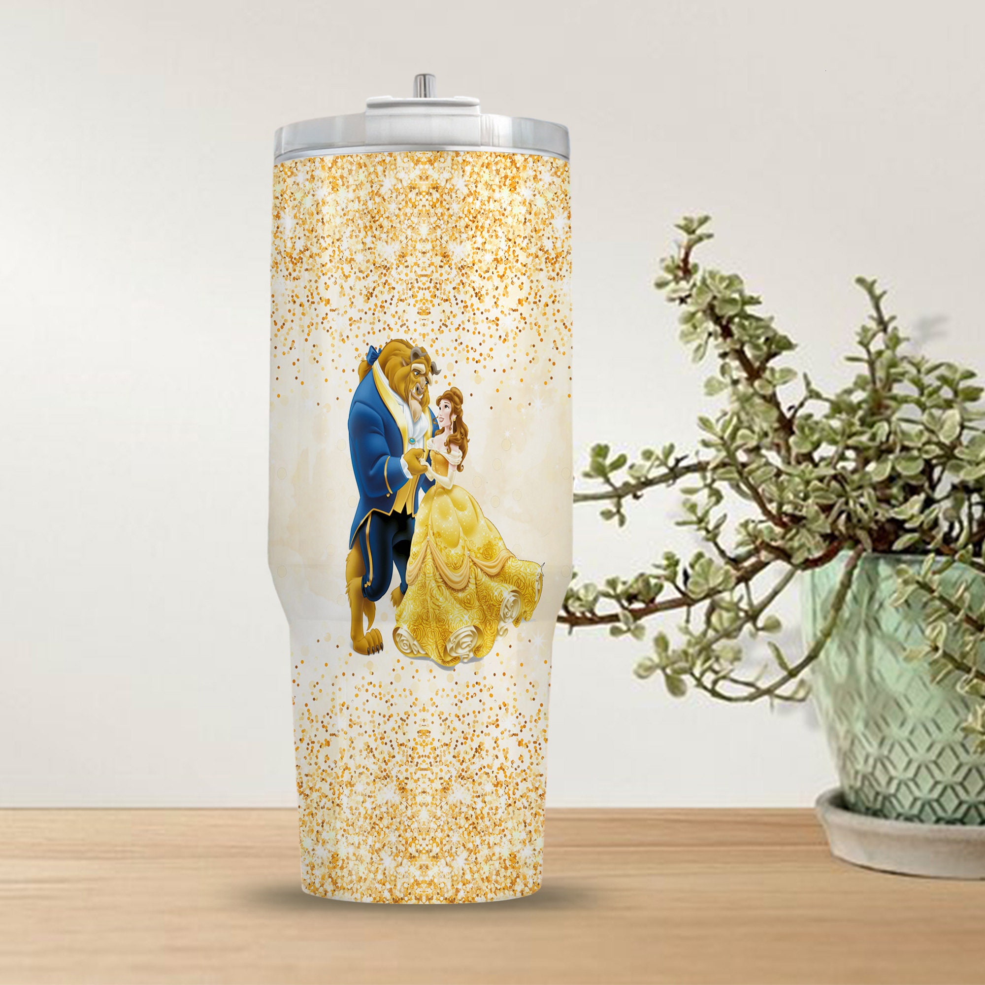 Beauty And The Beast Disney Cartoon Custom Stanley Cup 40 oz 30 oz Tumbler With HandleTVC2301973 - Image 2
