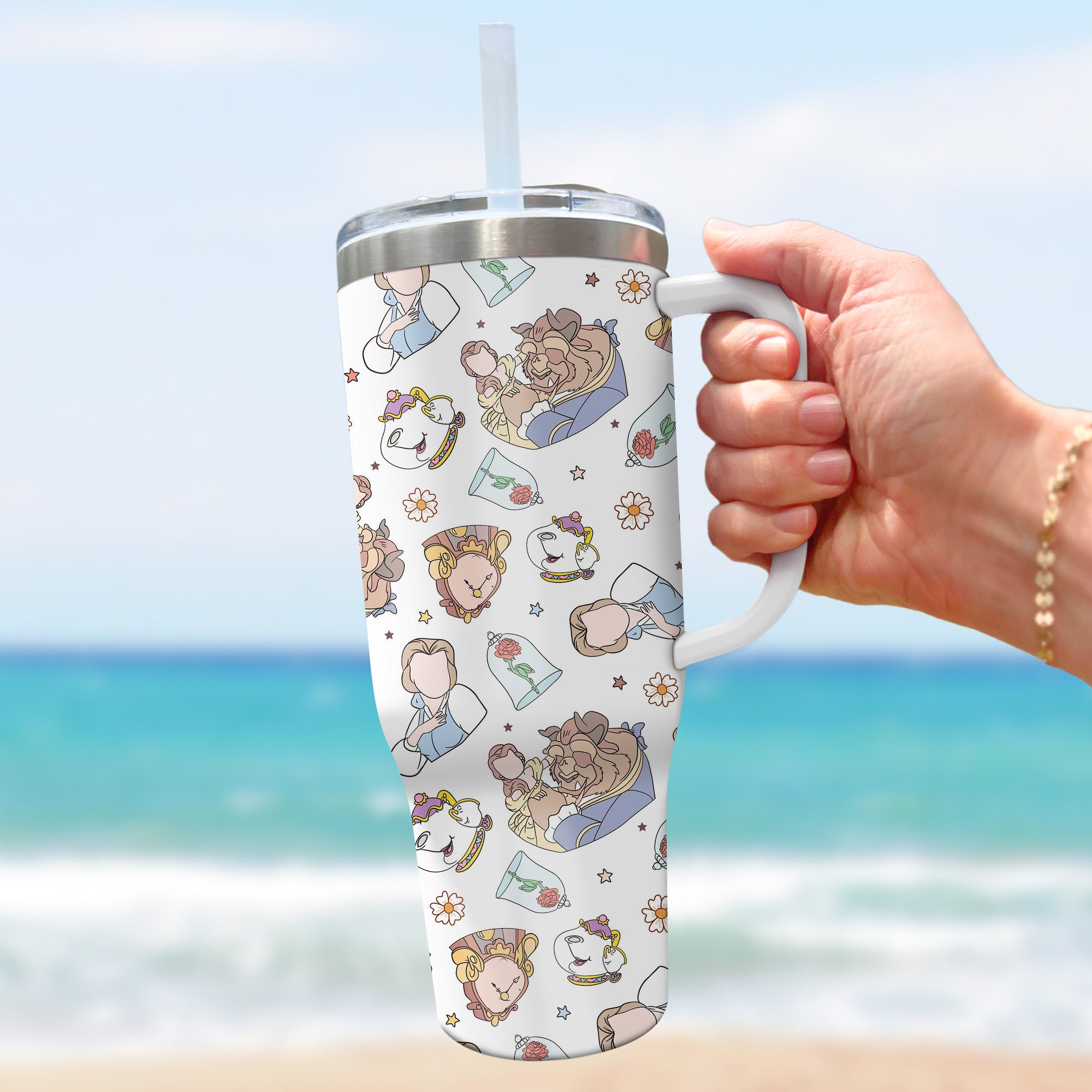 Beauty And The Beast Disney Cartoon Custom Stanley Cup 40 oz 30 oz Tumbler With HandleTVC2301973 - Image 2