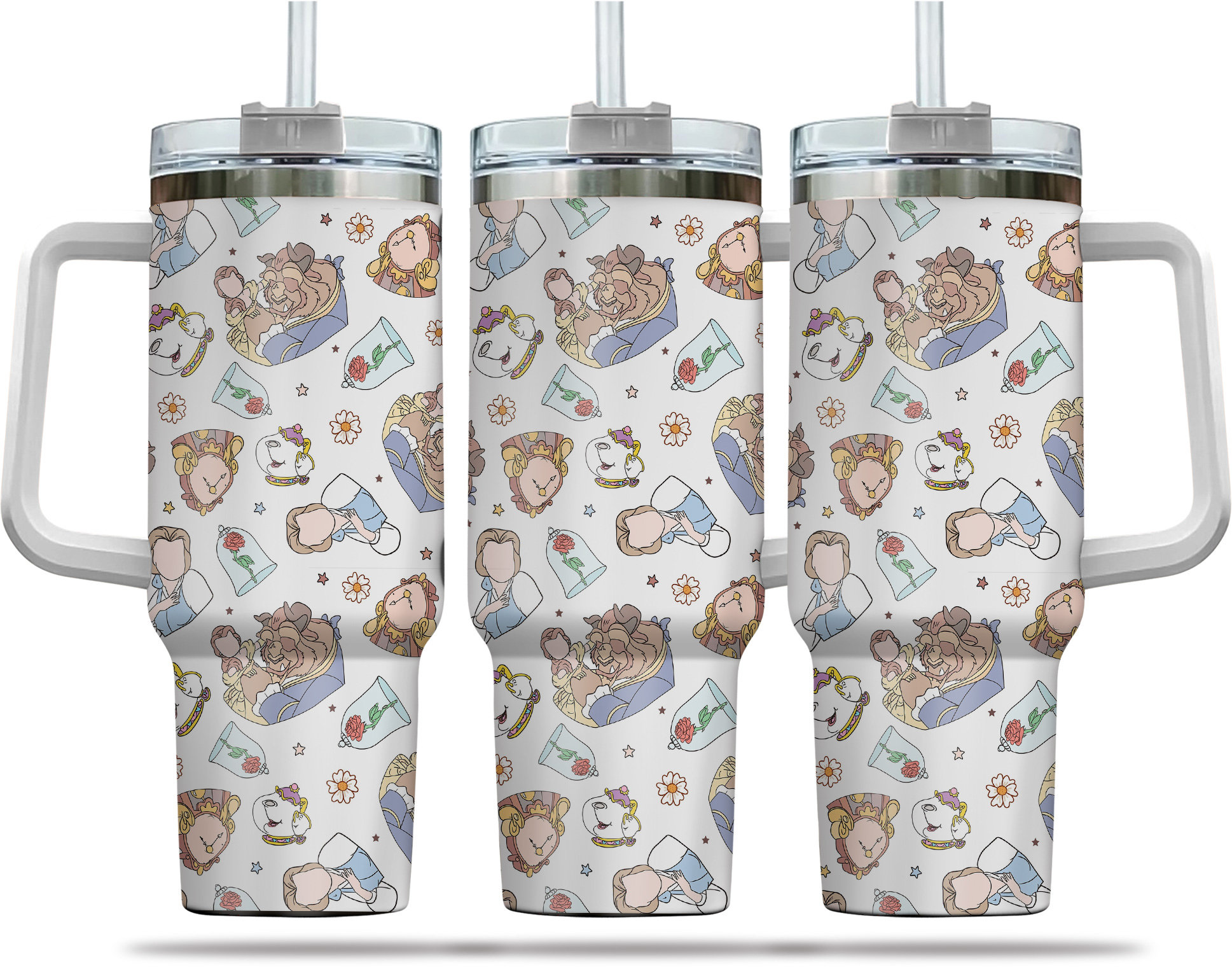 Beauty And The Beast Disney Cartoon Custom Stanley Cup 40 oz 30 oz Tumbler With HandleTVC2301973