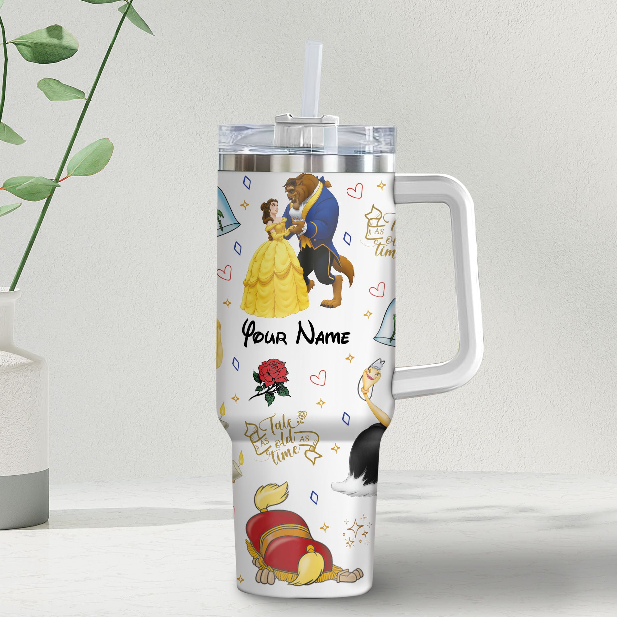 Beauty And The Beast Disney Cartoon Custom Stanley Cup 40 oz 30 oz Tumbler With HandleTVC2301975