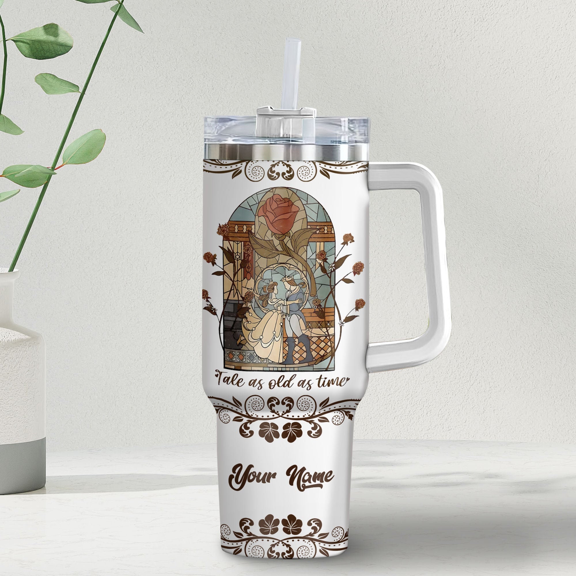 Beauty And The Beast Disney Cartoon Custom Stanley Cup 40 oz 30 oz Tumbler With HandleTVC2301977