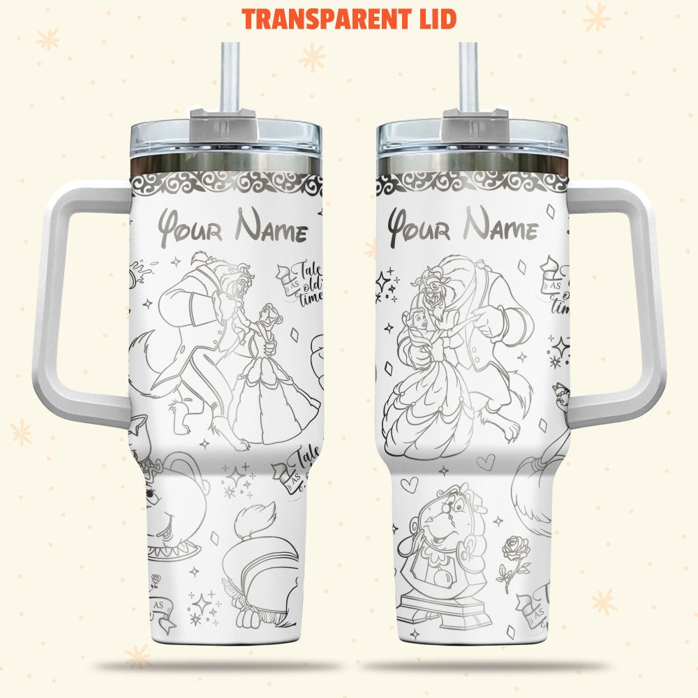 Beauty And The Beast Disney Cartoon Custom Stanley Cup 40 oz 30 oz Tumbler With HandleTVC2301978