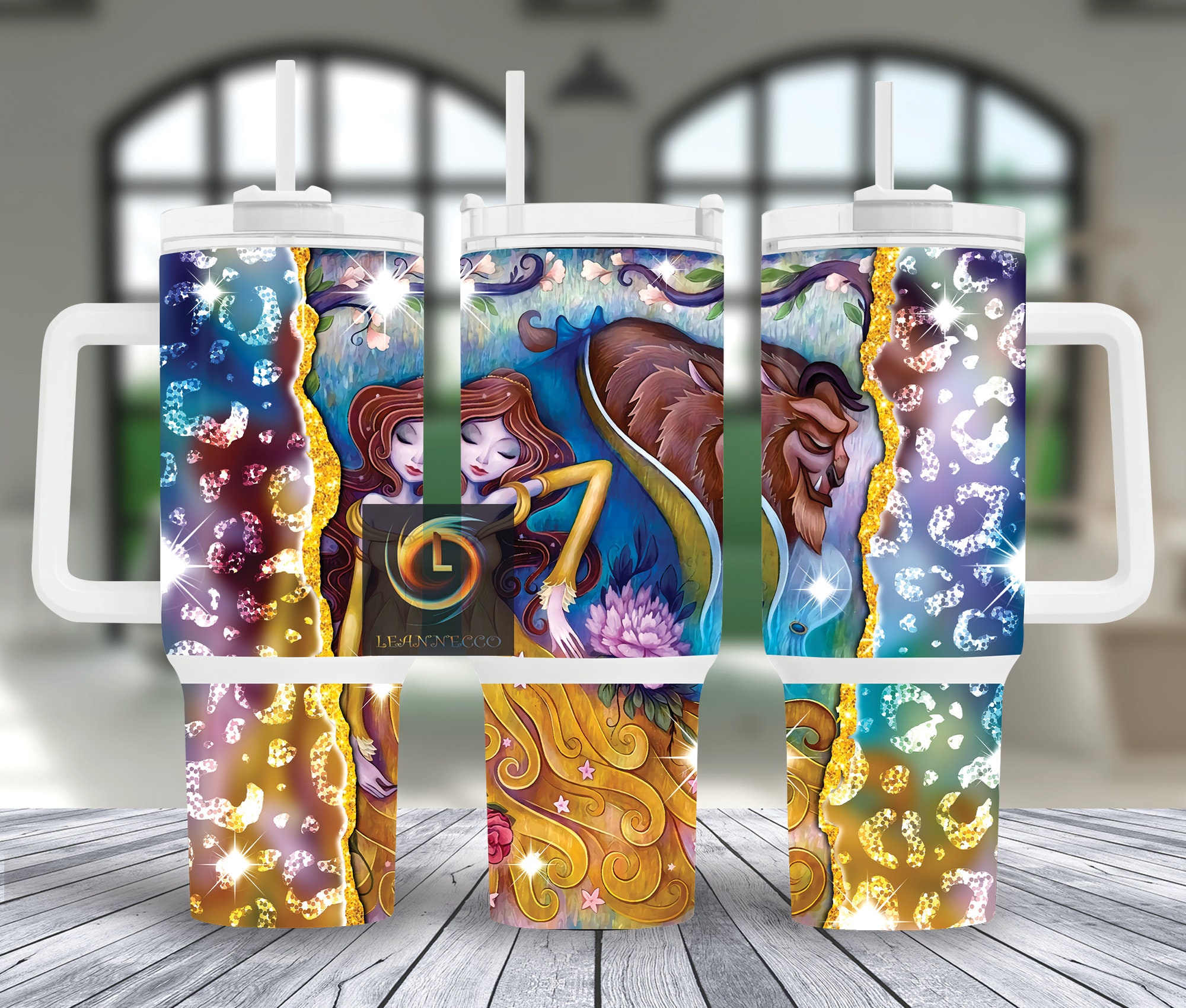 Beauty And The Beast Disney Cartoon Custom Stanley Cup 40 oz 30 oz Tumbler With HandleTVC2301988