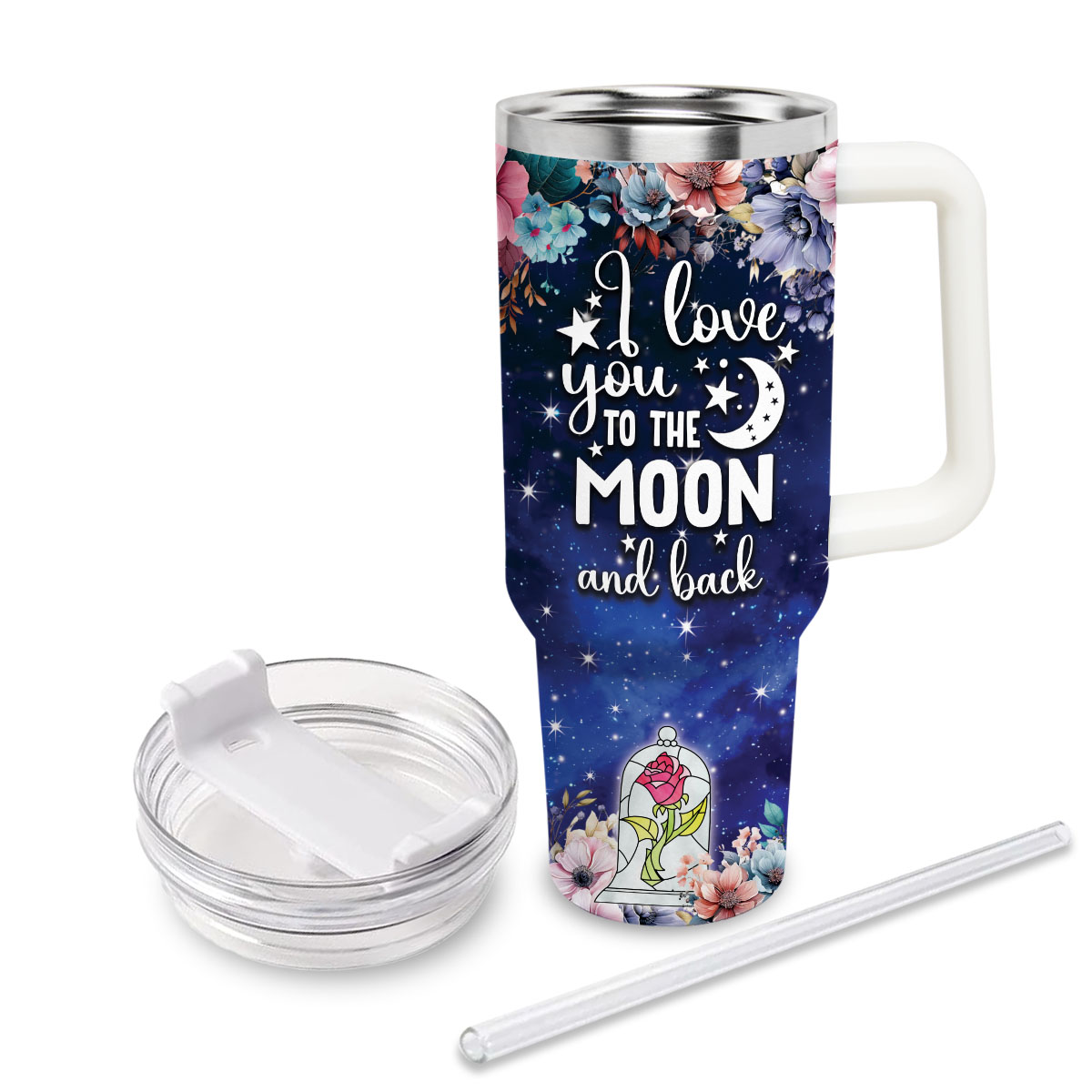 Beauty and the Beast Disney Princess Cartoon Custom Stanley Cup 40 oz 30 oz Tumbler With HandleTVC2301810 - Image 3