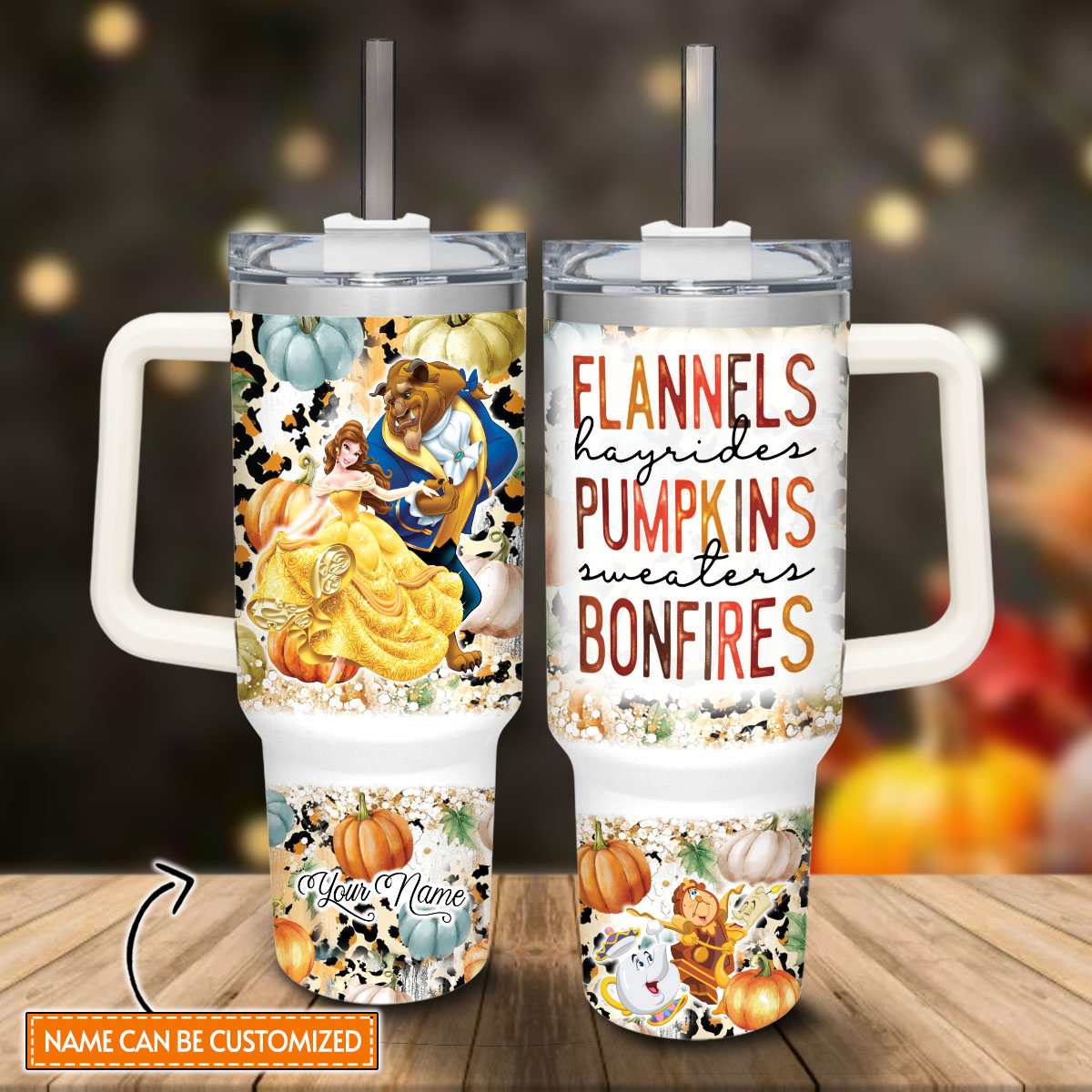 Beauty and the Beast Disney Princess Cartoon Custom Stanley Cup 40 oz 30 oz Tumbler With HandleTVC2301814