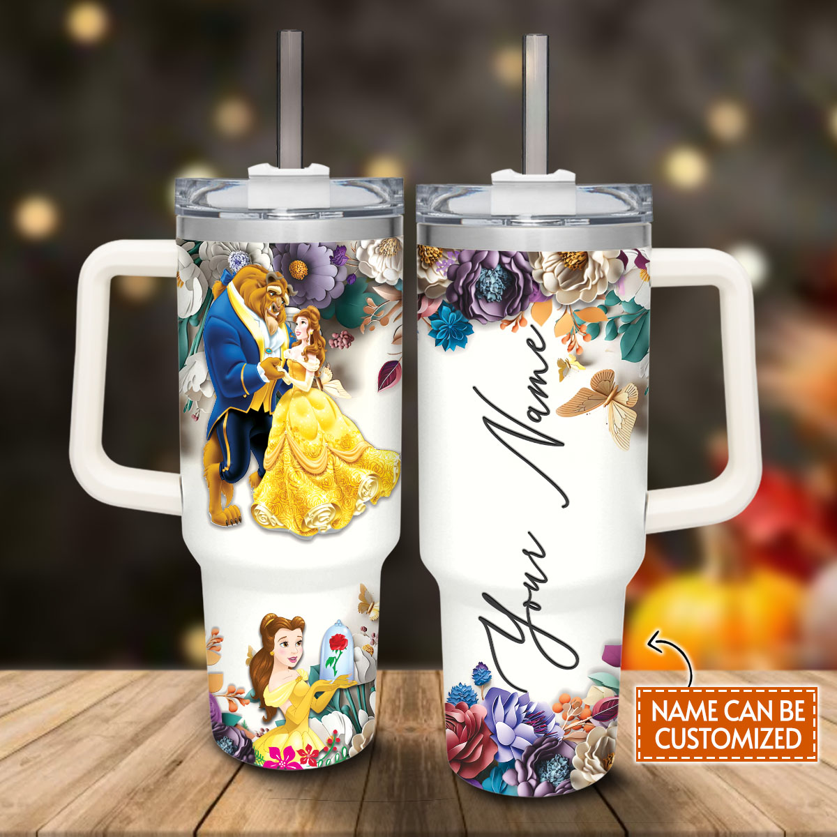 Beauty and the Beast Disney Princess Cartoon Custom Stanley Cup 40 oz 30 oz Tumbler With HandleTVC2301814