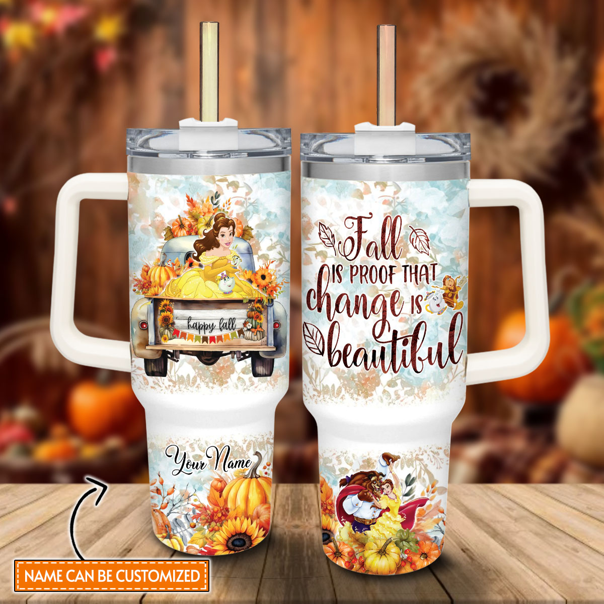 Beauty and the Beast Disney Princess Cartoon Custom Stanley Cup 40 oz 30 oz Tumbler With HandleTVC2301816