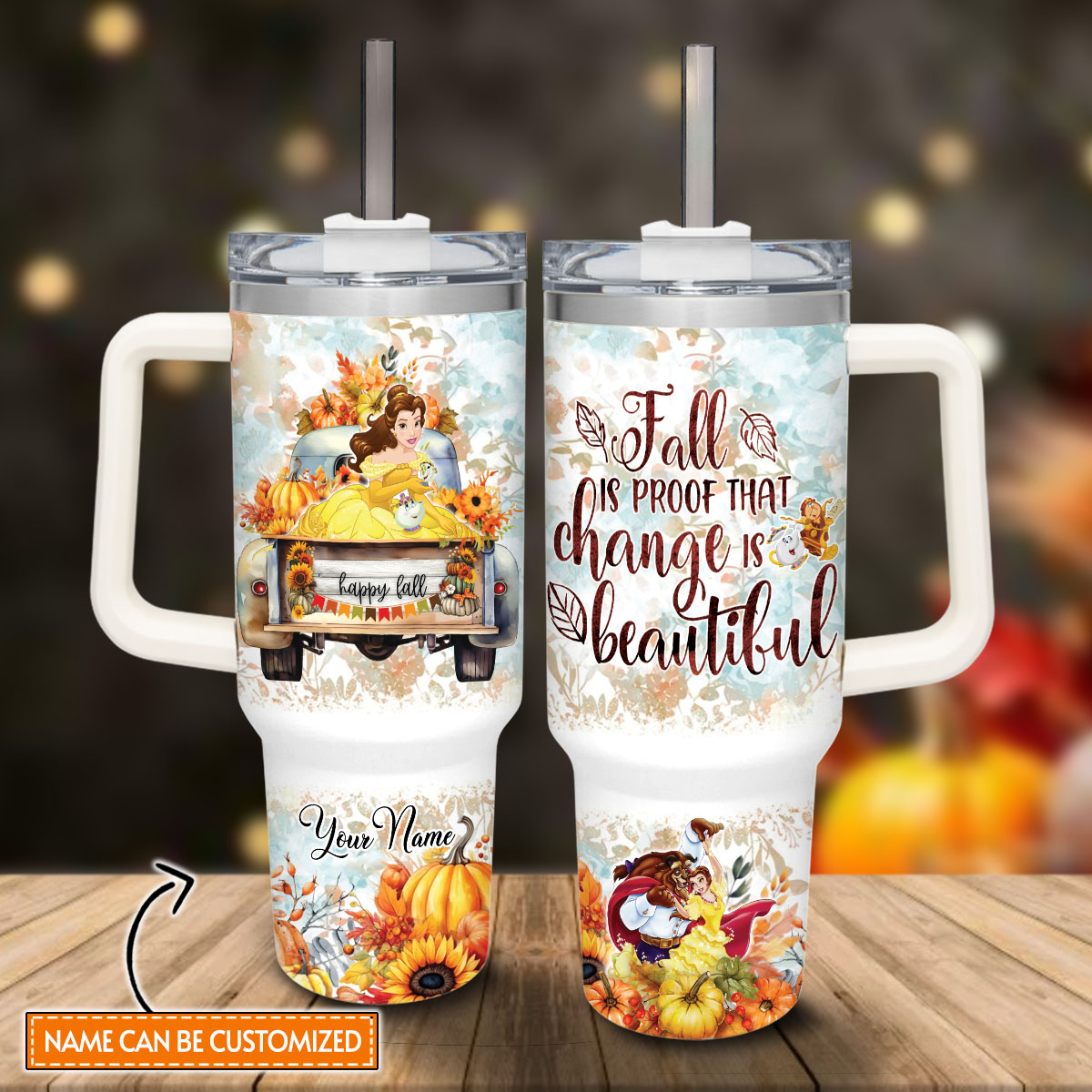 Beauty and the Beast Disney Princess Cartoon Custom Stanley Cup 40 oz 30 oz Tumbler With HandleTVC2301816 - Image 2