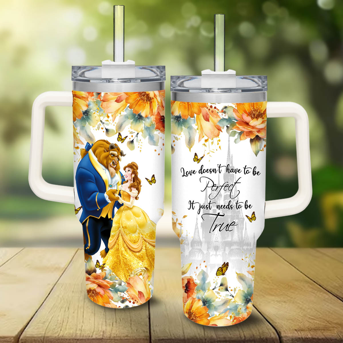 Beauty and the Beast Disney Princess Cartoon Custom Stanley Cup 40 oz 30 oz Tumbler With HandleTVC2301829