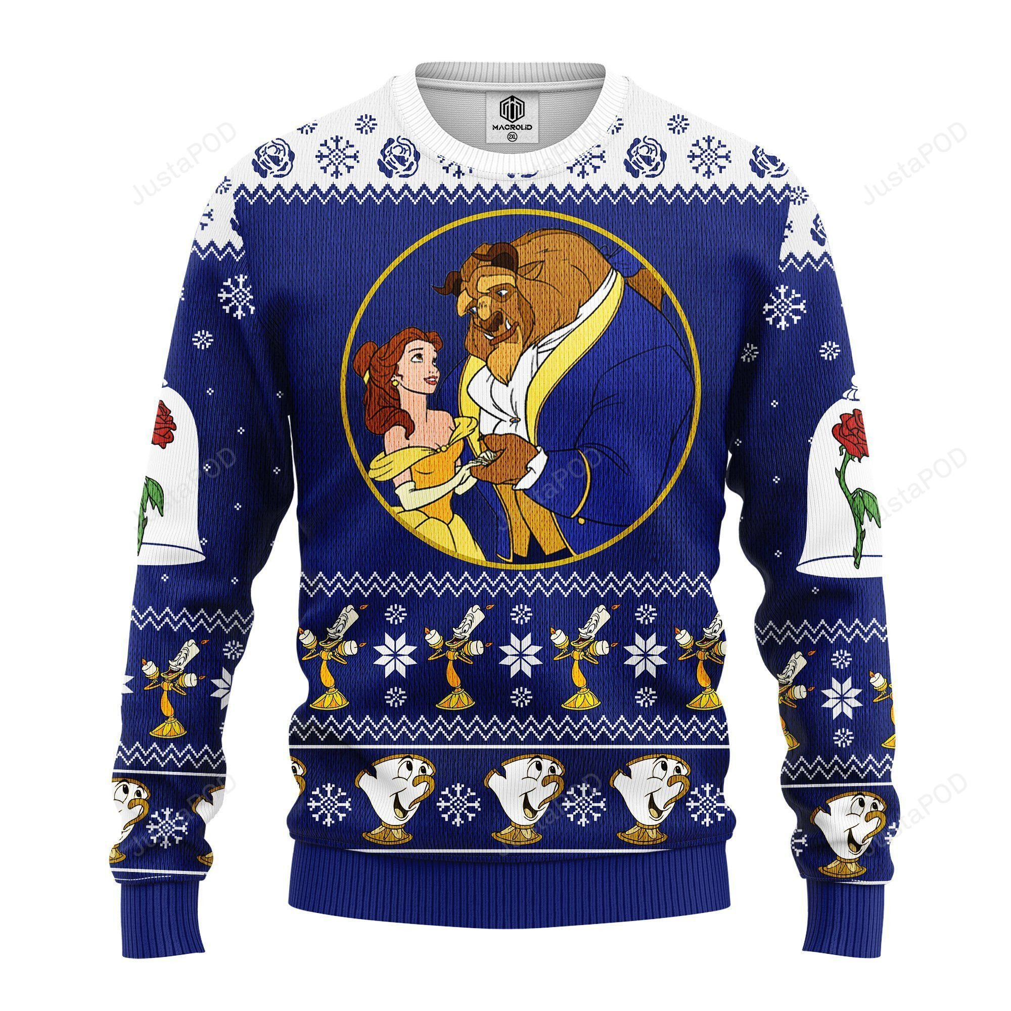 Beauty And The Beast Ugly Christmas Sweater Adult 3D Funny Matching for family