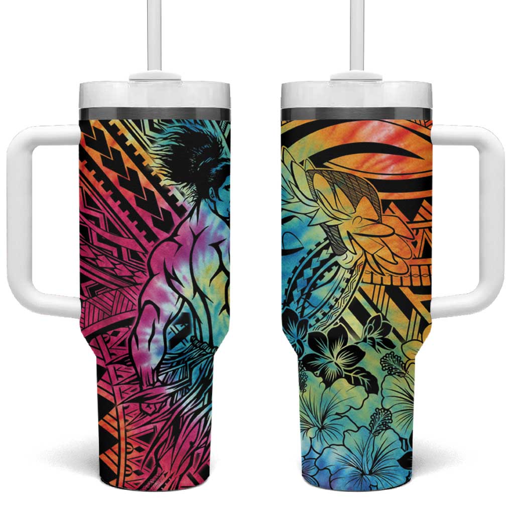 Beauty and The Warrior Polynesian Valentine Hibiscus FLowers Rainbow Custom Stanley Cup 40 oz 30 oz Tumbler With HandleTVC2301359