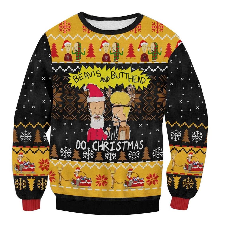 Beavis And Butt-Head Ugly Sweatshirt, Ugly Christmas Sweater