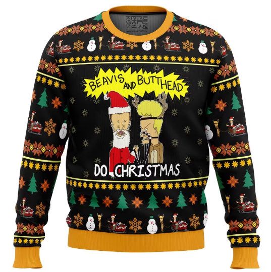 Beavis and Butthead Do Ugly Christmas 2023 Sweater, Beavis and Butthead Christmas Sweater - Image 2