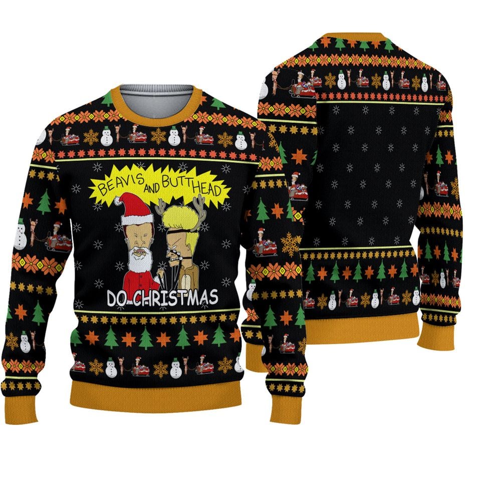 Beavis and Butthead Do Ugly Christmas Sweater