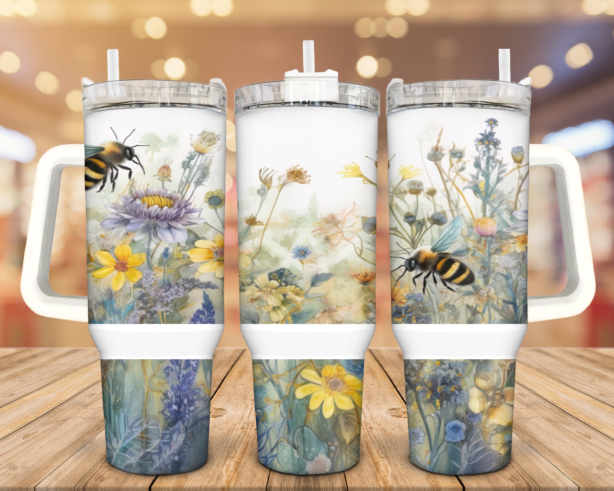 Bee And Wildflowers Custom Stanley Cup 40 oz 30 oz Tumbler With HandleTVC2301940