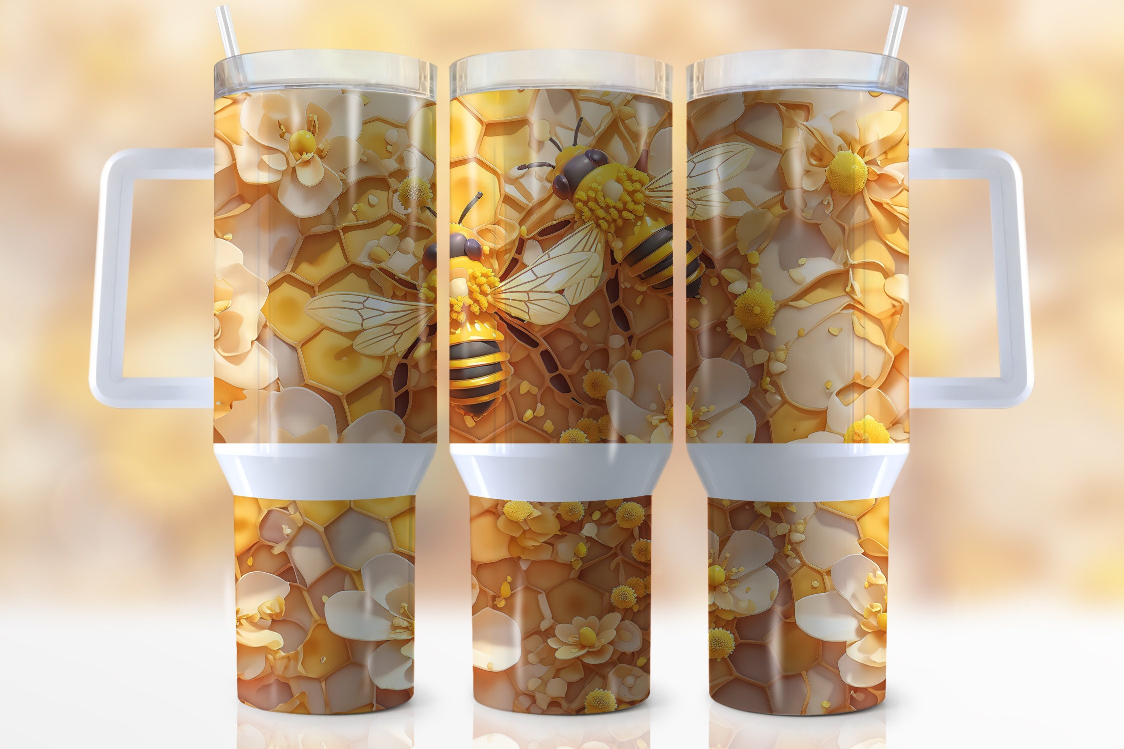 Bee Honeycomb Custom Stanley Cup 40 oz 30 oz Tumbler With HandleTVC2301943