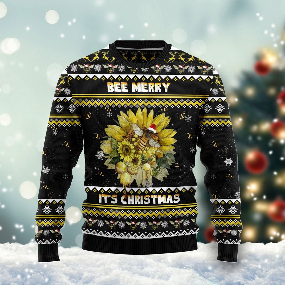 Bee Merry It's Time Ugly Christmas Sweater Christmas Gift