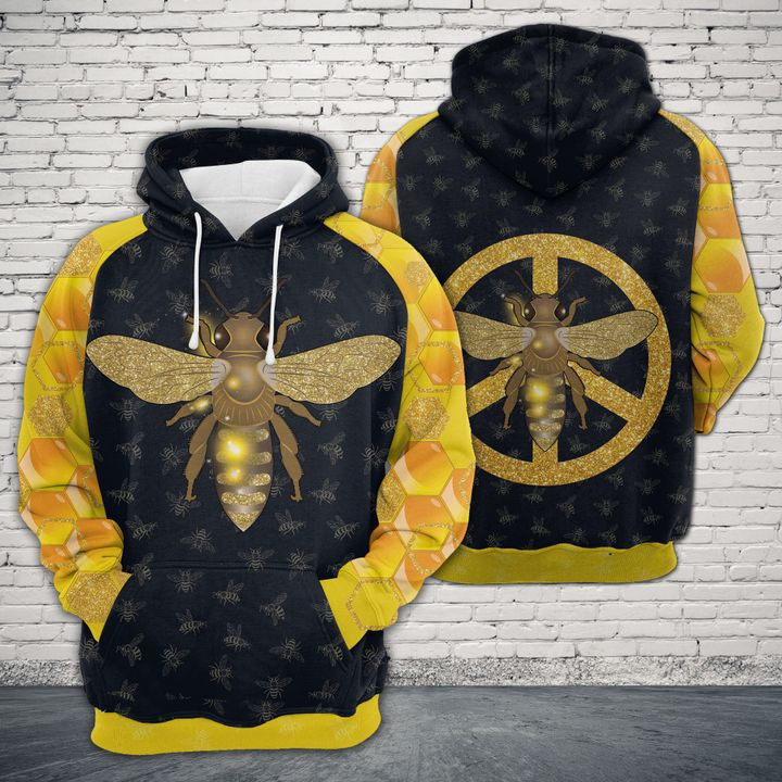 Bee Peace 3D All Over Print Hoodie, Zip Hoodie