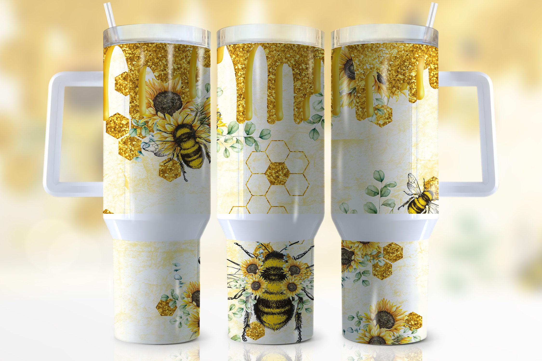 Bee Sunflower Custom Stanley Cup 40 oz 30 oz Tumbler With HandleTVC2301943