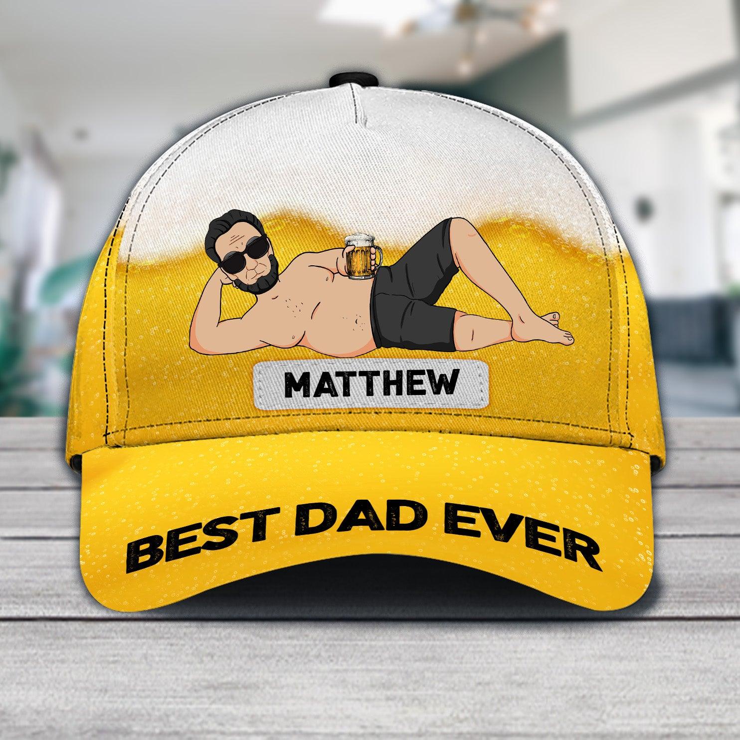 Beer Father Personalized Classic Cap, Personalized Gift for Dad, Papa, Parents, Father, Grandfather Trucker Hats Custom Hats Gifts For Men & Women