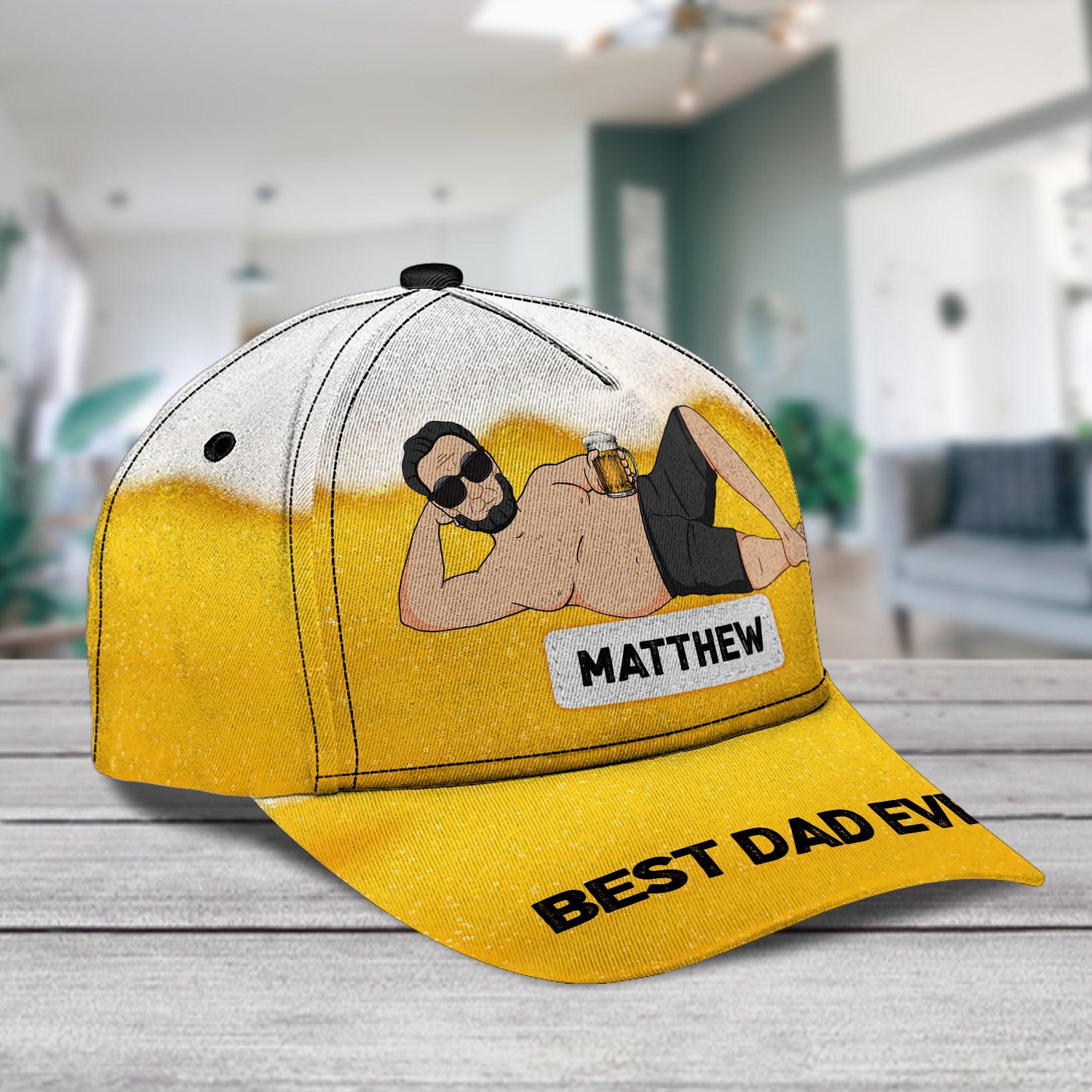 Beer Father Personalized Classic Cap, Personalized Gift for Dad, Papa, Parents, Father, Grandfather Trucker Hats Custom Hats Gifts For Men & Women