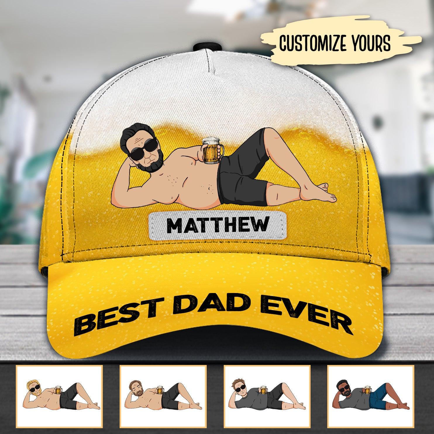 Beer Father Personalized Classic Cap, Personalized Gift for Dad, Papa, Parents, Father, Grandfather Trucker Hats Custom Hats Gifts For Men & Women