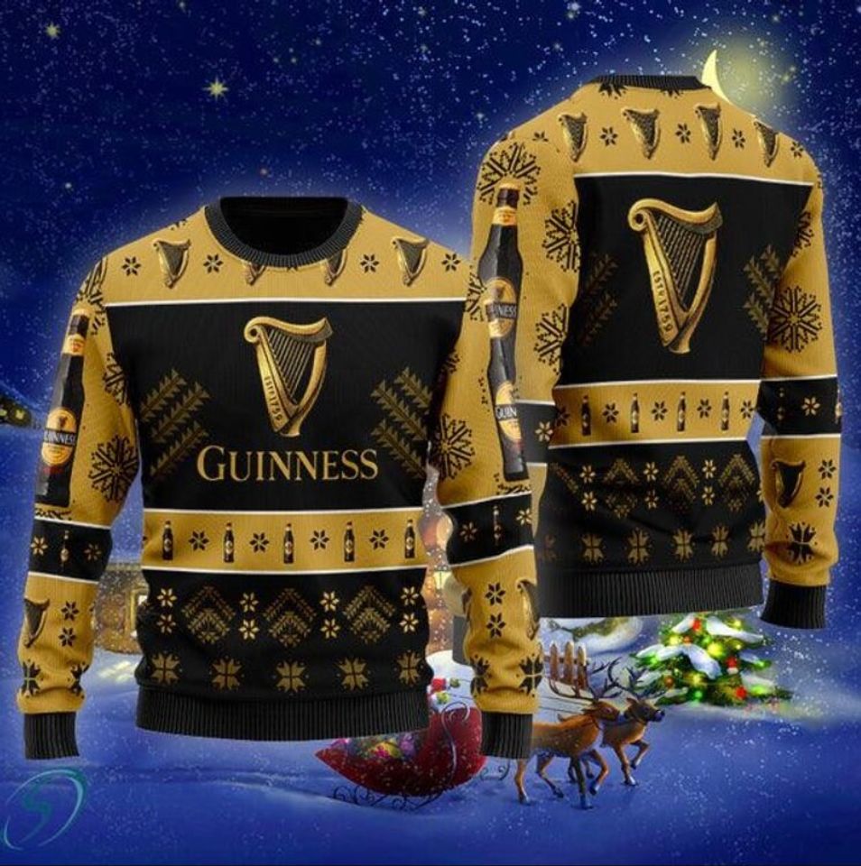 Beer Lovers Christmas Ugly Sweater, Guinness Beer Xmas Sweater