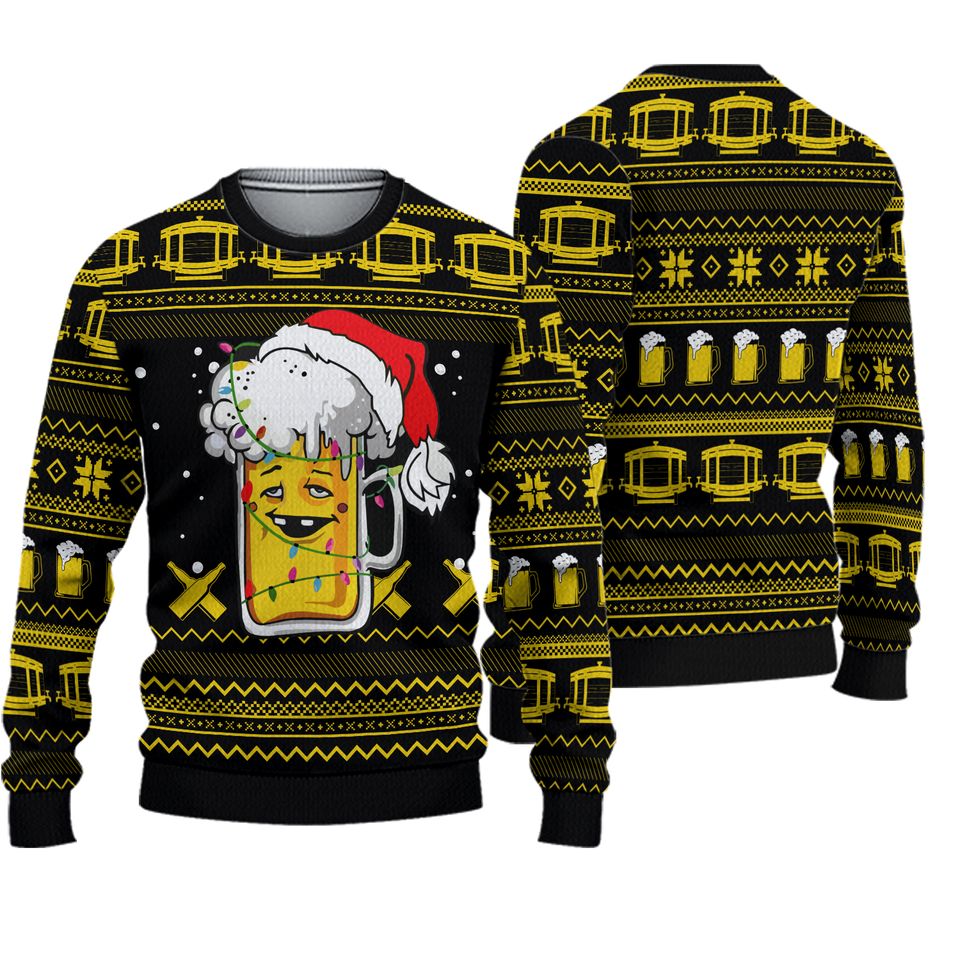 Beer Santa Ugly Christmas Sweater