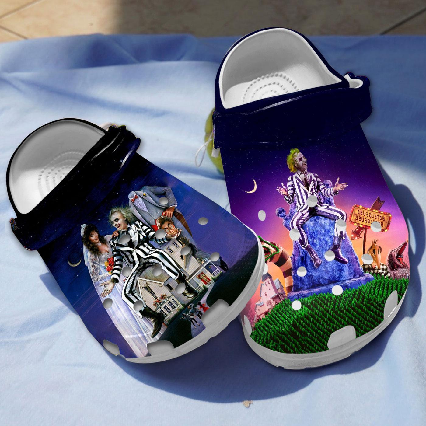 Beetlejuice Movie Crocs Crocband Clogs Shoes Comfortable For Men Women and Kids