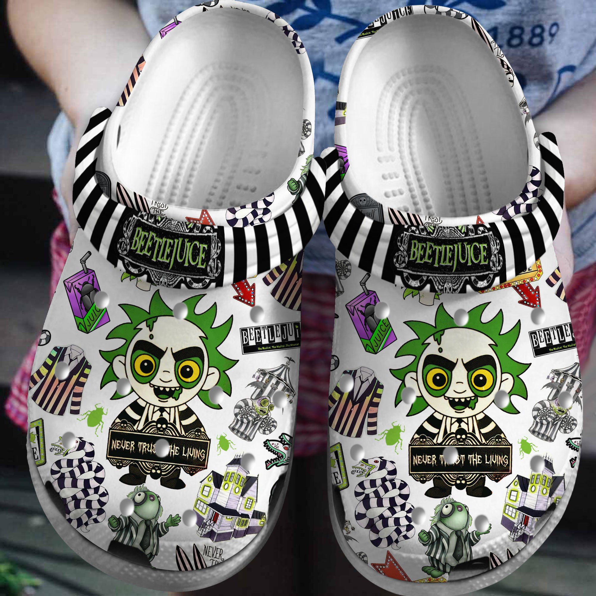 Beetlejuice Movie Crocs Crocband Clogs Shoes Comfortable For Men Women and Kids