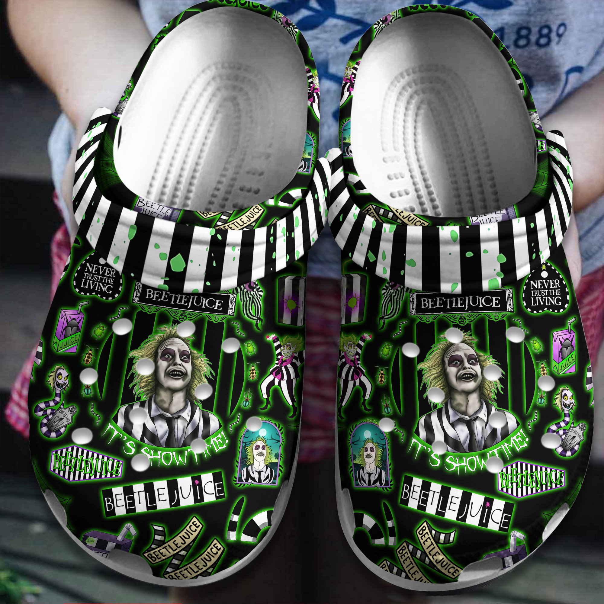 Beetlejuice Movie Crocs Crocband Clogs Shoes Comfortable For Men Women and Kids