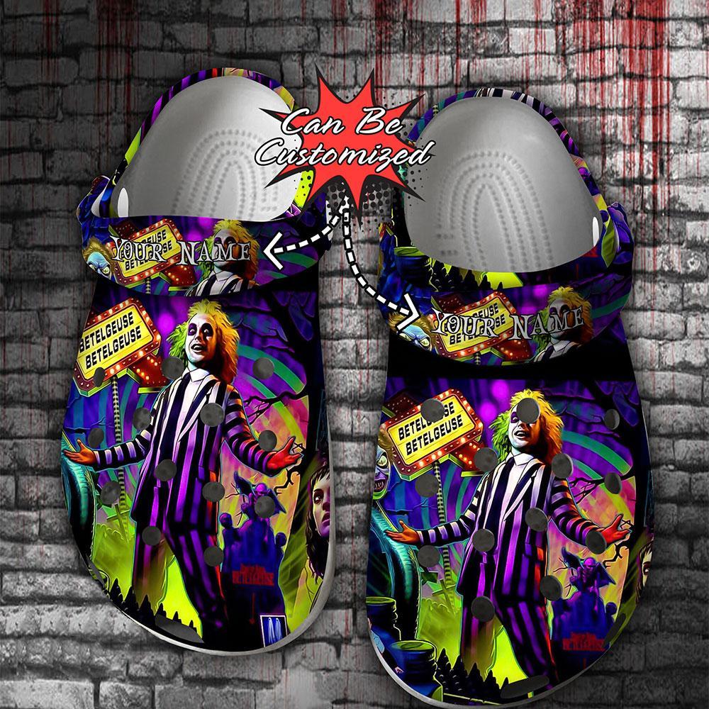 Beetlejuice Movie Crocs Crocband Clogs Shoes Comfortable For Men Women and Kids