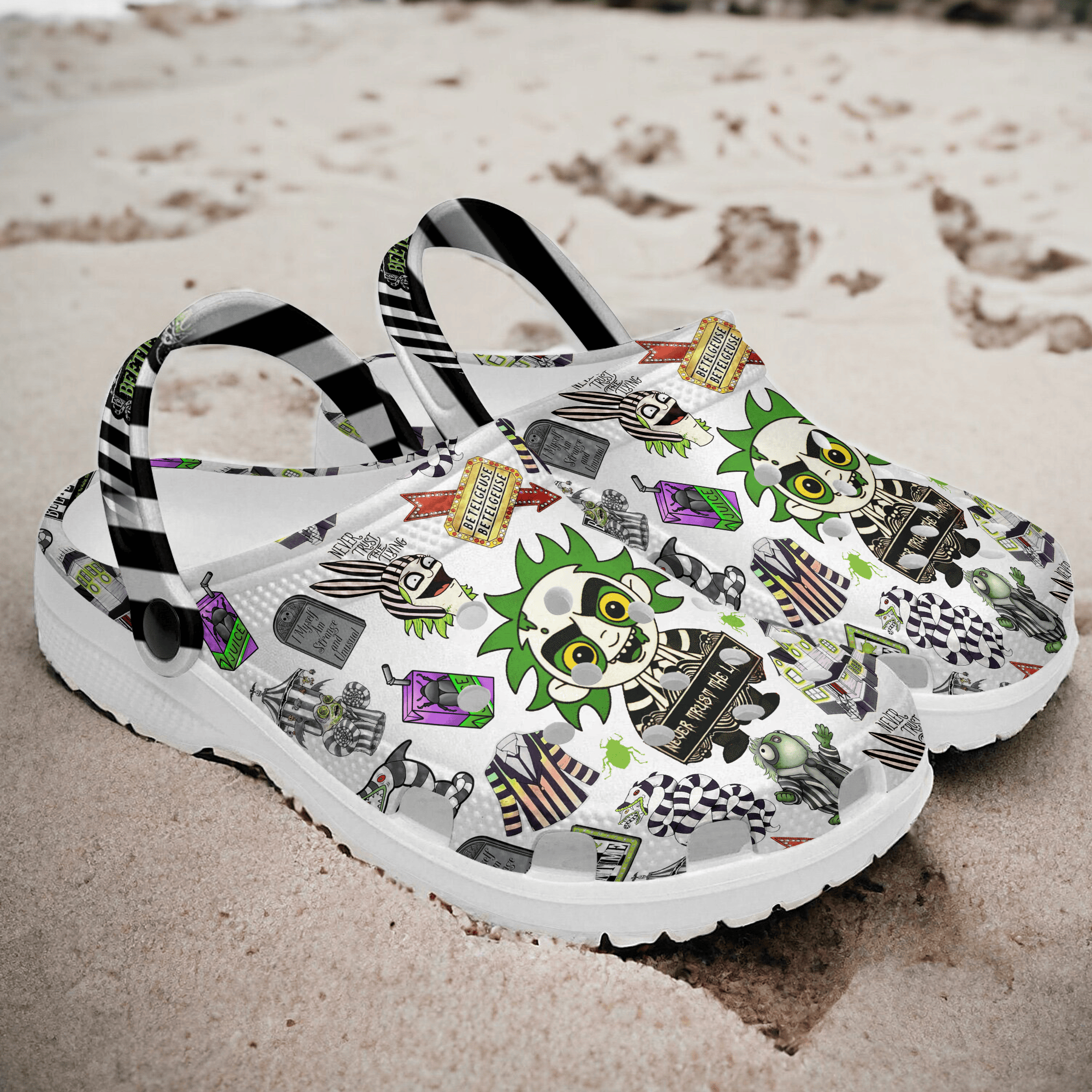 Beetlejuice Movie Crocs Crocband Clogs Shoes Comfortable For Men Women and Kids - Image 3