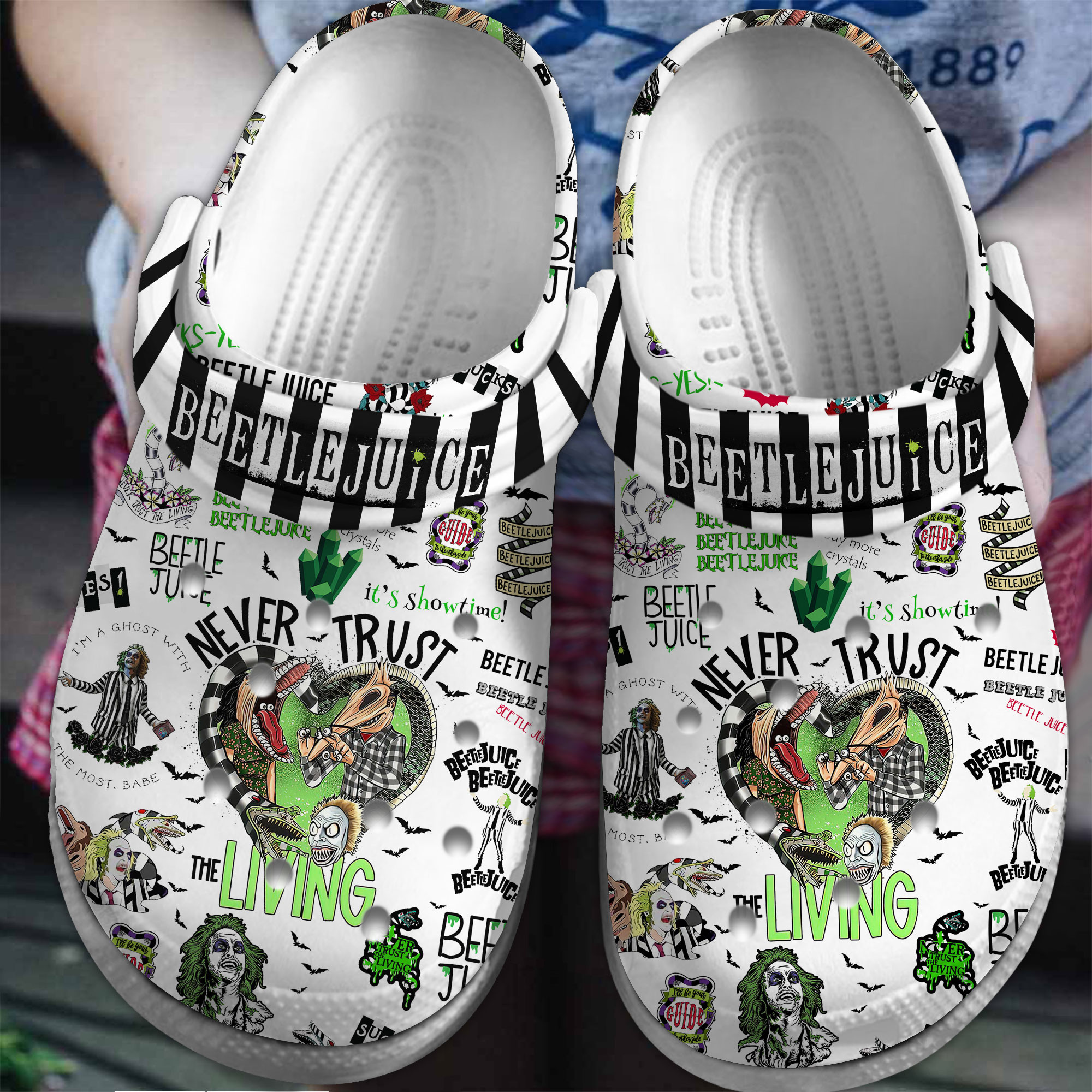 Beetlejuice Movie Crocs Crocband Clogs Shoes Comfortable For Men Women and Kids