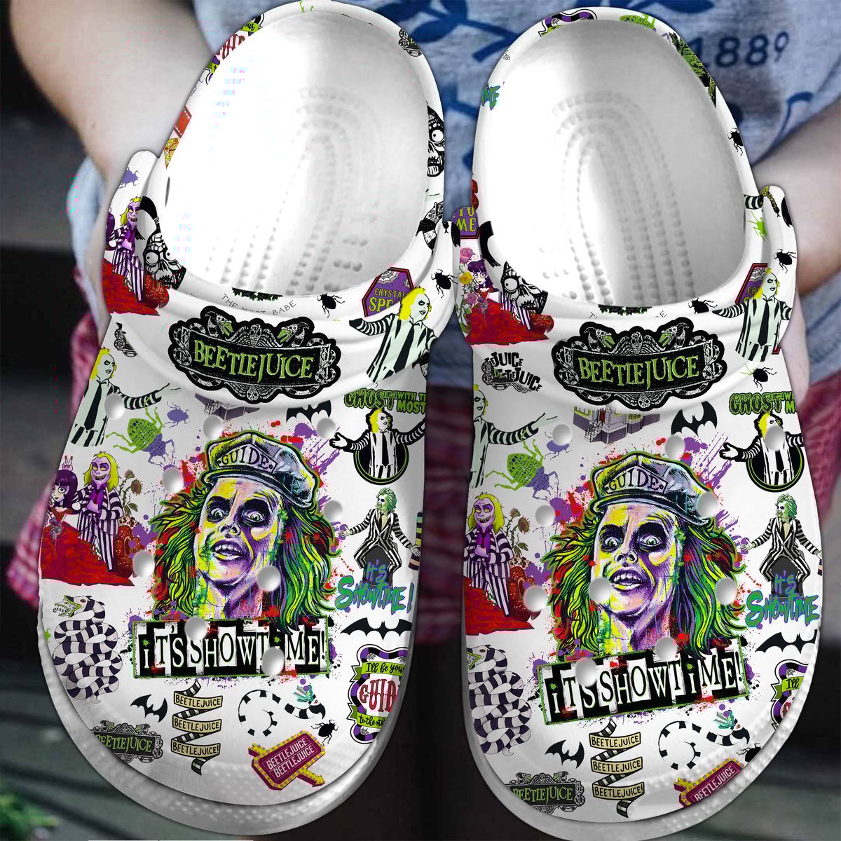 Beetlejuice Movie Crocs Crocband Clogs Shoes Comfortable For Men Women and Kids