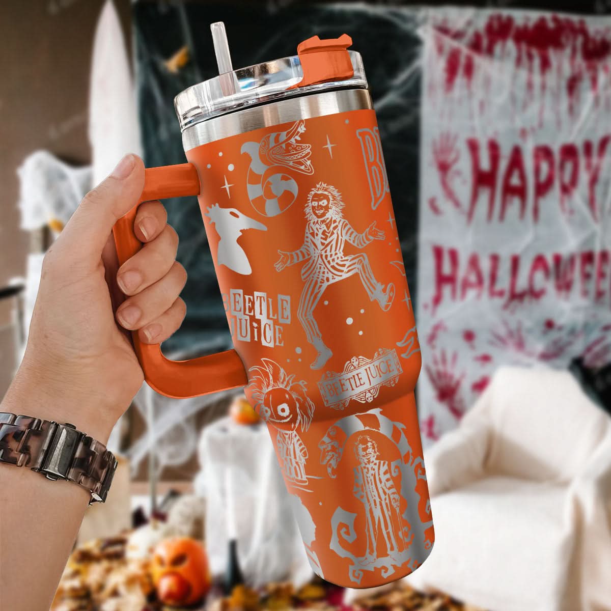 Beetlejuice Movies Custom Stanley Cup 40 oz 30 oz Tumbler With HandleTVC2301458