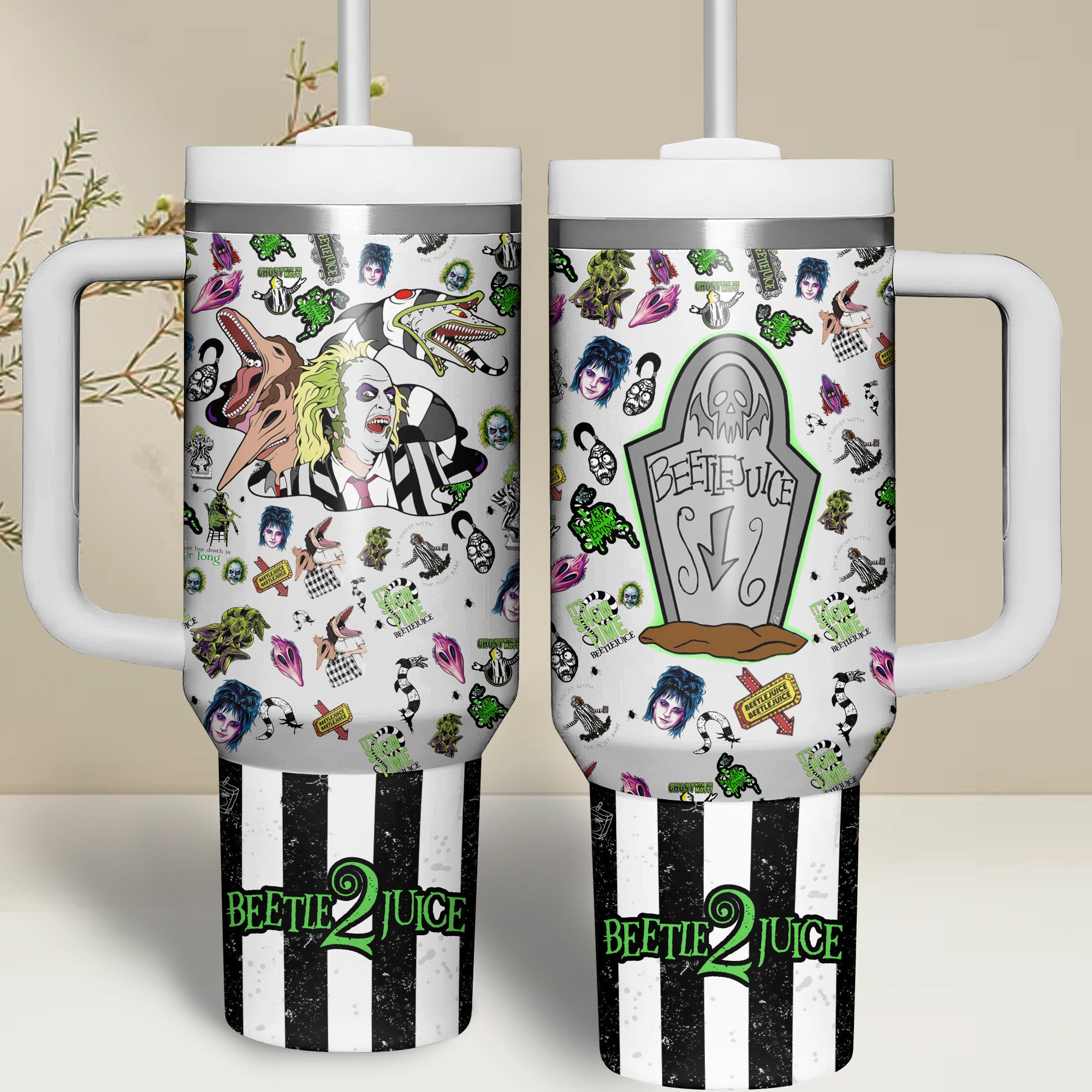 Beetlejuice Movies Custom Stanley Cup 40 oz 30 oz Tumbler With HandleTVC2301505