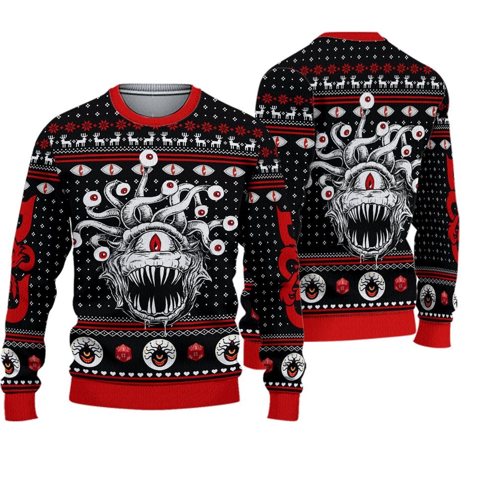 Beholder Dungeons and Dragons Ugly Christmas Sweater