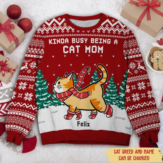 Being A Cat Mom - Personalized All-Over-Print Sweatshirt - Christmas Gift For Cat Lovers, Pet Lovers - Image 4