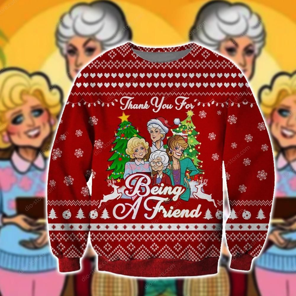 Being A Friend Knitting Pattern For Unisex Ugly Christmas Sweater Adult 3D Funny Matching for family