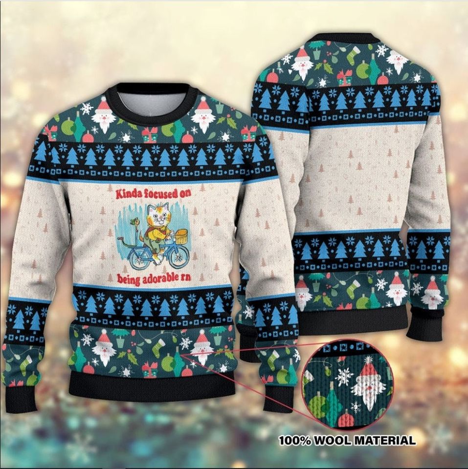 Being Adorable Kinda Cat Sweater, Fleece 3D Sweater