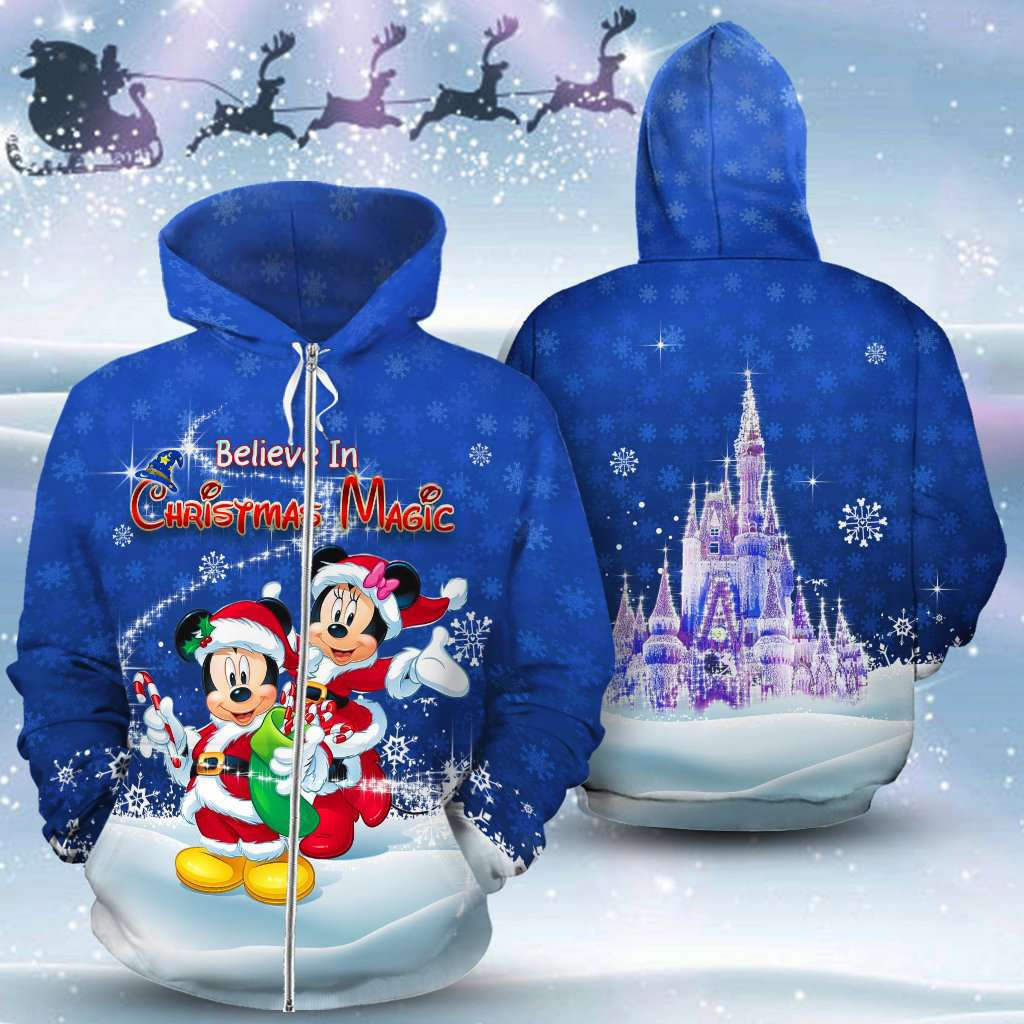 Believe In Disney Magic Mickey And Friends 3D All Over Print Hoodie, Zip Hoodie