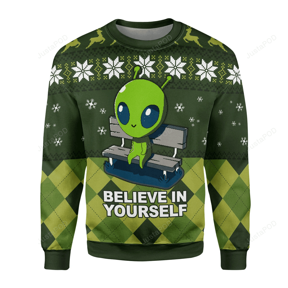 Believe In Yourself Ugly Christmas Sweater Adult 3D Funny Matching for family