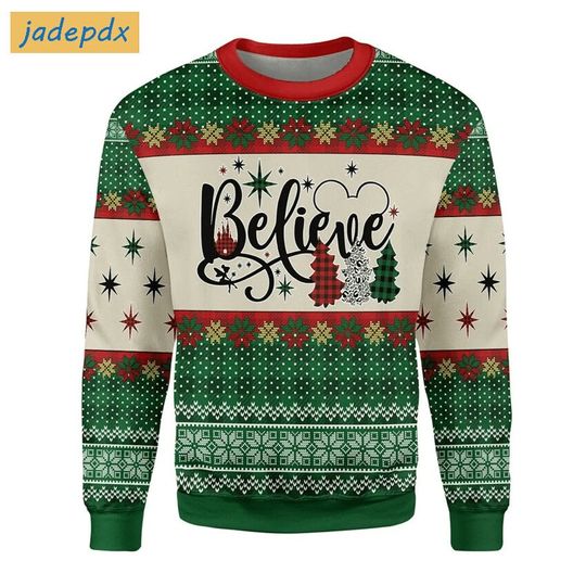 Believe Magic Christmas Tree Ugly Sweater - Image 2